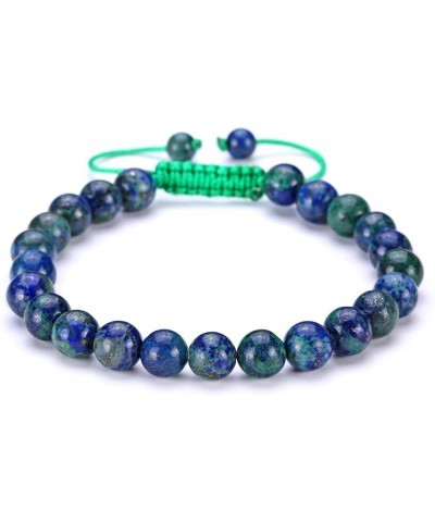 Gemstone Beaded Bracelets Natural Birthstone Healing Power Crystal Beads Macrame Adjustable 7-9 Inch Gift Box Chrysocolla $7....