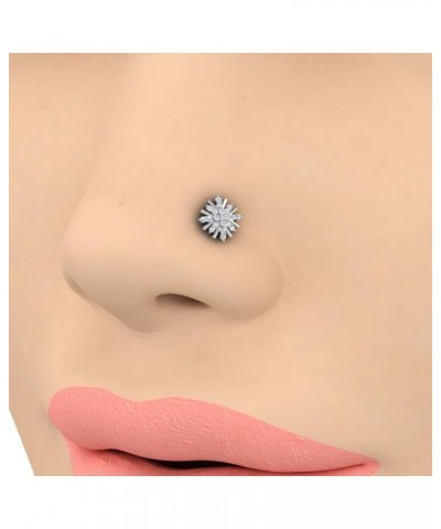 1/10 Carat Diamond Nose Pin in 14K Gold White Gold $82.50 Body Jewelry