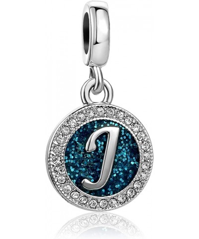 Sparkling Blue Letter Charm A to Z Alphabet Options Personalized Initial Name Jewelry Compatible With Pandora Charms Bracelet...