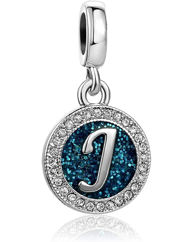 Sparkling Blue Letter Charm A to Z Alphabet Options Personalized Initial Name Jewelry Compatible With Pandora Charms Bracelet...