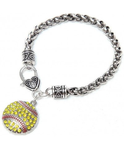 Softball Soccer Basketball Football Volleyball Baseball Bracelet Women Zircon, Alloy Jewelry Softball $7.94 Bracelets