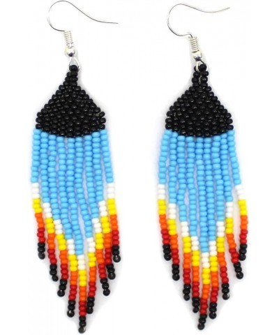 Handmade Necklace Earrings Set Layered Seed Beaded Blue Eagle $13.80 Jewelry Sets