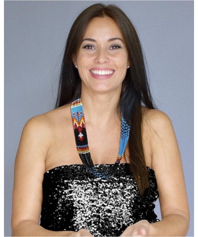 Handmade Necklace Earrings Set Layered Seed Beaded Blue Eagle $13.80 Jewelry Sets