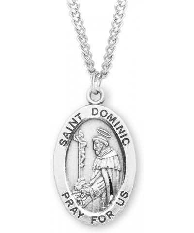 Sterling Silver Oval Patron Saint Medal St. Dominic 1 $23.01 Necklaces