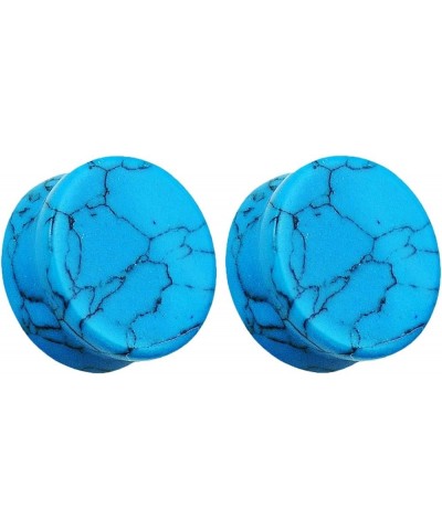 Natural Turquoise Stone Organic Double Flared Plugs, Sold as a Pair 8mm (0GA) $8.98 Body Jewelry