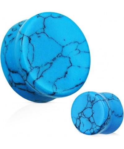 Natural Turquoise Stone Organic Double Flared Plugs, Sold as a Pair 8mm (0GA) $8.98 Body Jewelry