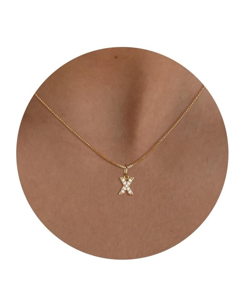 Initial Necklaces for Women, 14K Gold Plated Cubic Zirconia Initial Necklace Personalized Necklaces for Women Dainty CZ Lette...