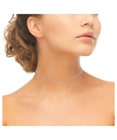 Sterling Silver 1mm Thin Cable Rolo Choker Size Chain Necklace for Pendants, 13” + 3” Sterling Silver $10.78 Necklaces