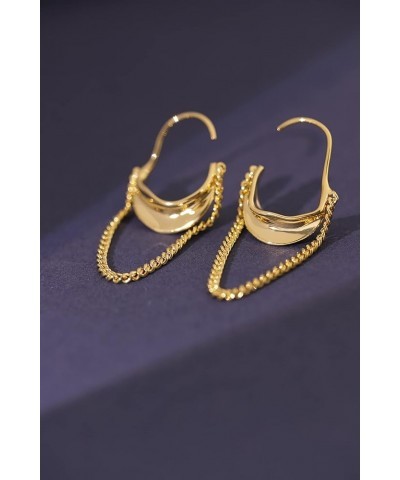 Dangle Earrings 18k Gold Plated S925 Silver Post Lightweight Drop Earring For Elegant Women Girls Gift link yellow $10.00 Ear...