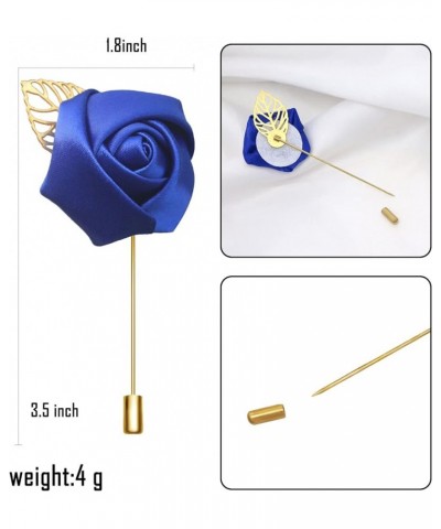 Rose Flower Wedding Brooches Cloth Art Floral Leaf Suit Shirt Lapel Brooch Pin Fashion Jewelry Boutonniere for Men Women Gold...