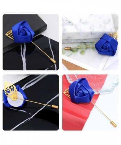 Rose Flower Wedding Brooches Cloth Art Floral Leaf Suit Shirt Lapel Brooch Pin Fashion Jewelry Boutonniere for Men Women Gold...