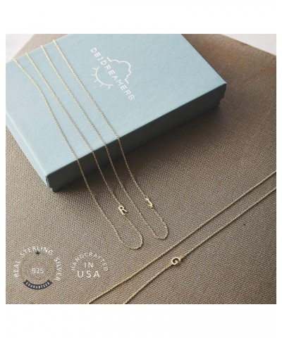 Sterling Silver Side Mini Initial Necklace I (g) $12.88 Necklaces