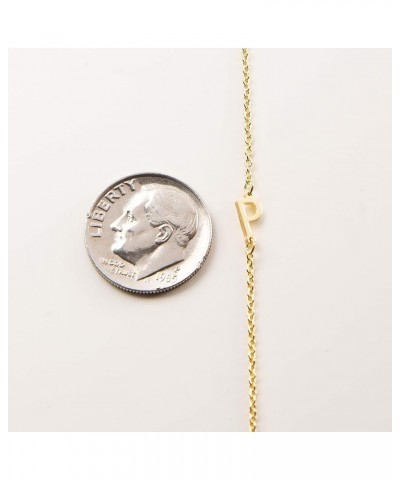 Sterling Silver Side Mini Initial Necklace I (g) $12.88 Necklaces