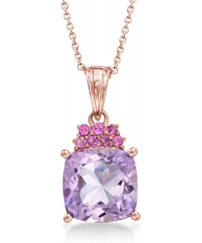 4.90 Carat Amethyst and .30 ct. t.w. Rhodolite Garnet Pendant Necklace in 18kt Rose Gold Over Sterling. 20 inches $46.74 Neck...