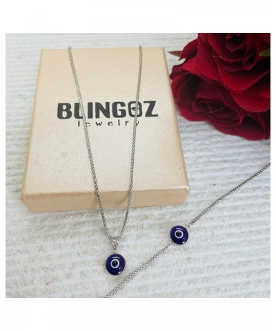 Evil Eye Collection- Super Shiny Thick Bangel/Popcorn/Round Cube 925 Sterling Silver Adjustable Chain- 8MM/10MM/12MM/14MM/ Al...