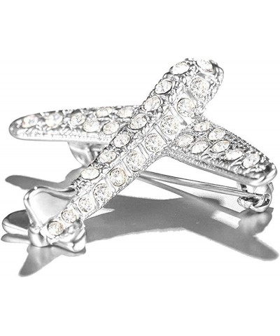 Exquisite Lovely Shining Crystal Gold Plane Brooch Pin Rhinestone Silver Airplane Silver tone $9.24 Brooches & Pins