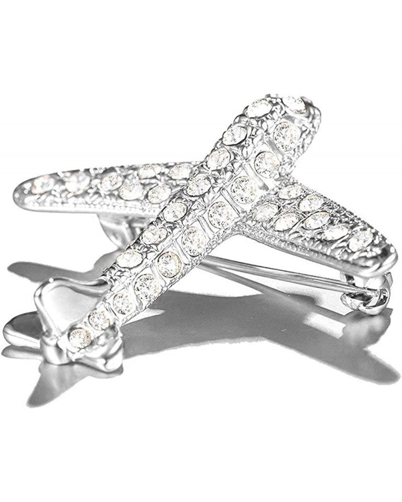 Exquisite Lovely Shining Crystal Gold Plane Brooch Pin Rhinestone Silver Airplane Silver tone $9.24 Brooches & Pins