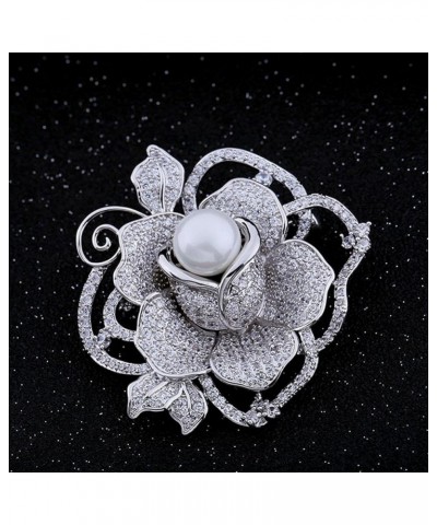 Fashion Accessorices Shell Pearl Flower Brooch Women Safety Pin White Pink xz-8004-rose $16.27 Brooches & Pins