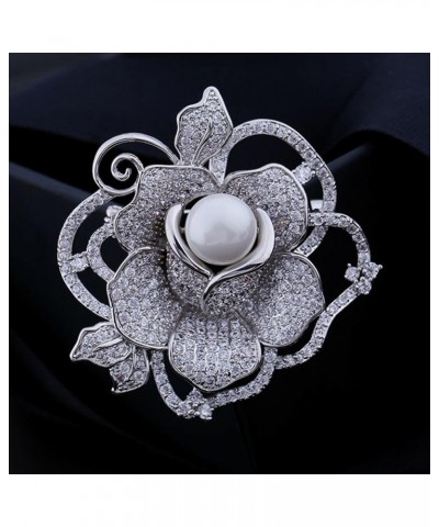 Fashion Accessorices Shell Pearl Flower Brooch Women Safety Pin White Pink xz-8004-rose $16.27 Brooches & Pins