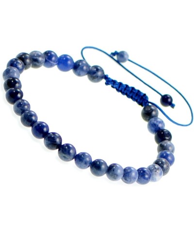 Natural 6mm Gemstone Bracelets Healing Power Crystal Macrame Adjustable 7-9 Inch 37 Sodalite $5.50 Bracelets