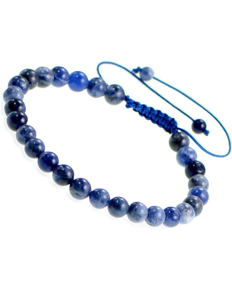 Natural 6mm Gemstone Bracelets Healing Power Crystal Macrame Adjustable 7-9 Inch 37 Sodalite $5.50 Bracelets