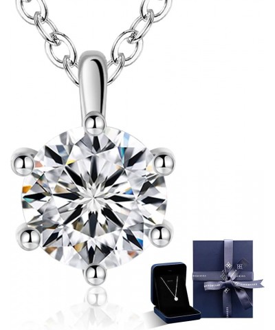 Moissanite Pendant Necklace for Women | 925 Sterling Silver 1-5CT Moissanite Diamond Heart Necklace Gift for Wife D-Color-VVS...