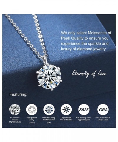 Moissanite Pendant Necklace for Women | 925 Sterling Silver 1-5CT Moissanite Diamond Heart Necklace Gift for Wife D-Color-VVS...