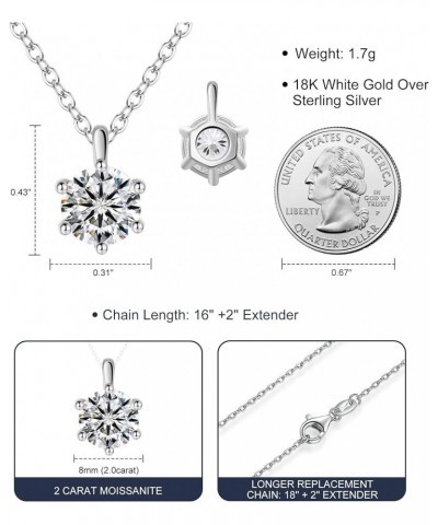 Moissanite Pendant Necklace for Women | 925 Sterling Silver 1-5CT Moissanite Diamond Heart Necklace Gift for Wife D-Color-VVS...