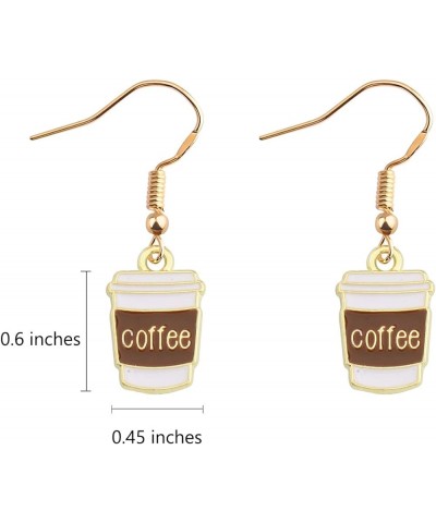 Coffee Earrings Dangle Coffee Gifts for Coffee Lovers Coffee Cup Earrings Jewelry Coffee Earrings Rose Gold $9.85 Earrings