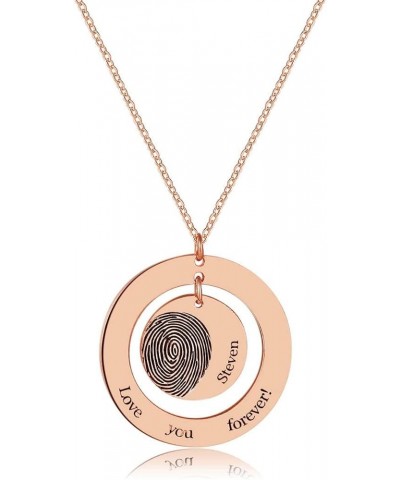 Personalized Actual Fingerprint Necklace Custom Handwriting Text Necklace Memorial Bereavement Jewelry-Personalized Fingerpri...