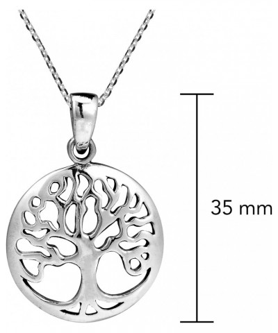 Unisex Nature Inspired Mystical Tree of Life .925 Sterling Silver Pendant Necklace for Casual & Stylish Everyday Fashion with...