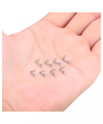 L Shaped Nose Studs 18G 20G Titanium Nose Studs for Women Crystal Small Nose Studs Nose Piercing Jewelry 20G Crystal $7.41 Bo...