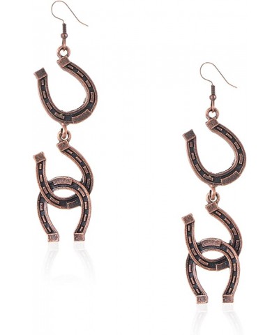 Wrangler Western Earrings Dangling Retro Concho Jewelry for Women Cowgirls Gift E-red bronze $10.39 Earrings