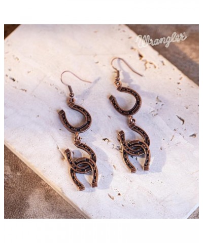 Wrangler Western Earrings Dangling Retro Concho Jewelry for Women Cowgirls Gift E-red bronze $10.39 Earrings