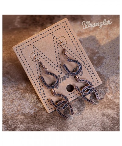 Wrangler Western Earrings Dangling Retro Concho Jewelry for Women Cowgirls Gift E-red bronze $10.39 Earrings