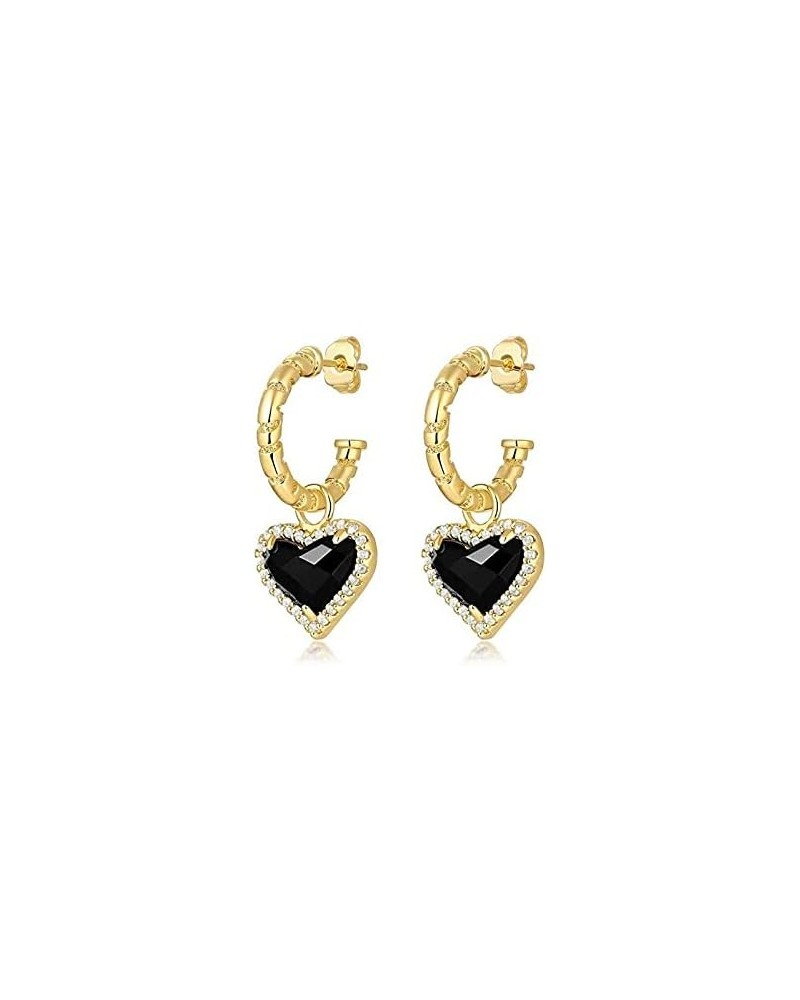 Earringswomen's Earringsfashion Earringseuropean and American Style Earringspersonalized Heart-Shaped Earringsblack Love Peac...