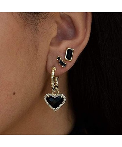 Earringswomen's Earringsfashion Earringseuropean and American Style Earringspersonalized Heart-Shaped Earringsblack Love Peac...