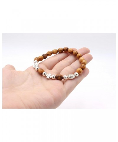 Bracelet Hand Made Olive Wood Jerusalem Holy Land Blessed Prayer $10.82 Bracelets