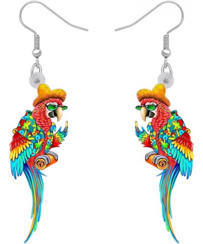 Acrylic Macaws Parrot Earrings Bird Dangle Drop Colorful Jewelry Gift For Women Girls Jimmy Buffett Accessories Hawaii A $7.4...