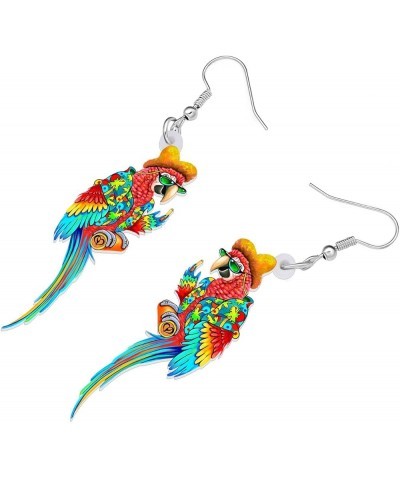 Acrylic Macaws Parrot Earrings Bird Dangle Drop Colorful Jewelry Gift For Women Girls Jimmy Buffett Accessories Hawaii A $7.4...