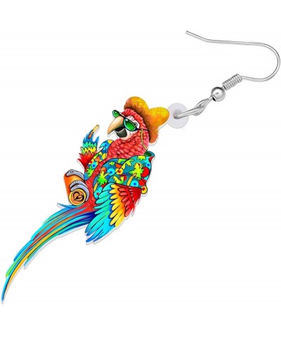 Acrylic Macaws Parrot Earrings Bird Dangle Drop Colorful Jewelry Gift For Women Girls Jimmy Buffett Accessories Hawaii A $7.4...