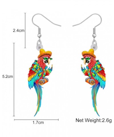 Acrylic Macaws Parrot Earrings Bird Dangle Drop Colorful Jewelry Gift For Women Girls Jimmy Buffett Accessories Hawaii A $7.4...