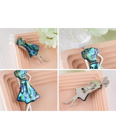 Silver Tone Abalone Shell Elegant Lady Women Dancer Brooch Pin for Wedding Birthday Party Abalone Color 02 $12.59 Brooches & ...