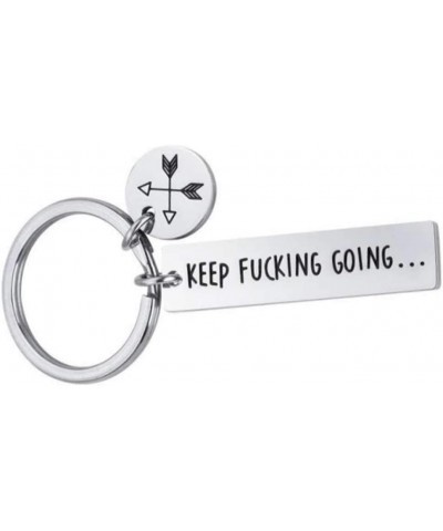 Stainless Steel Inspirational Mantra Family Secret Worlds Mother Father's Day Keychain Pendant Keep Fucking Going-bar $7.79 P...