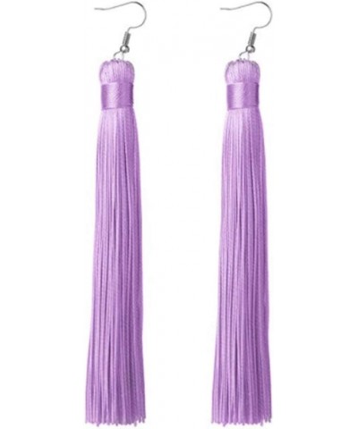 Women's Knotted Tassel Long Earrings 4.7 Lavender $7.27 Earrings