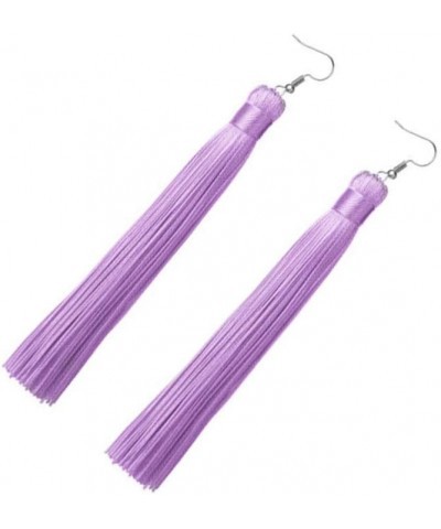 Women's Knotted Tassel Long Earrings 4.7 Lavender $7.27 Earrings