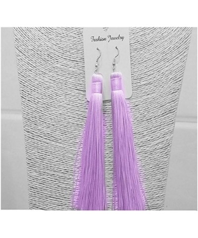 Women's Knotted Tassel Long Earrings 4.7 Lavender $7.27 Earrings