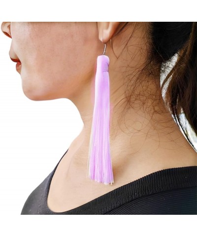 Women's Knotted Tassel Long Earrings 4.7 Lavender $7.27 Earrings