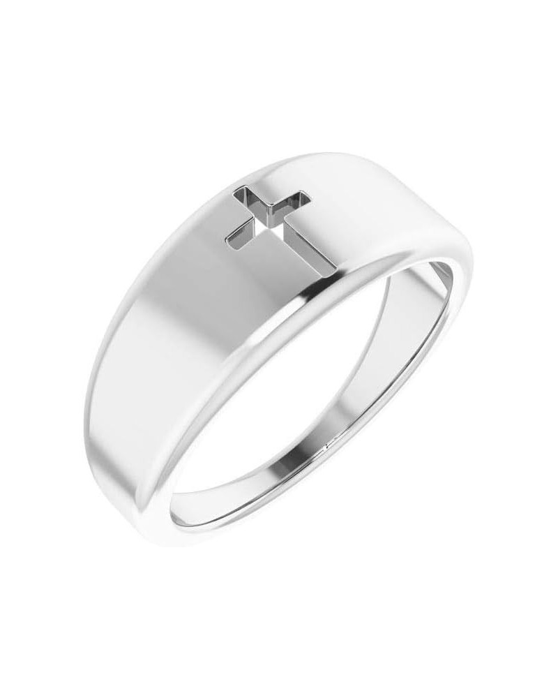 Pierced Cross Crucifix Ring Band (Width - 8mm) 925 Sterling Silver $53.82 Rings