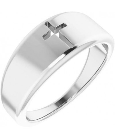 Pierced Cross Crucifix Ring Band (Width - 8mm) 925 Sterling Silver $53.82 Rings